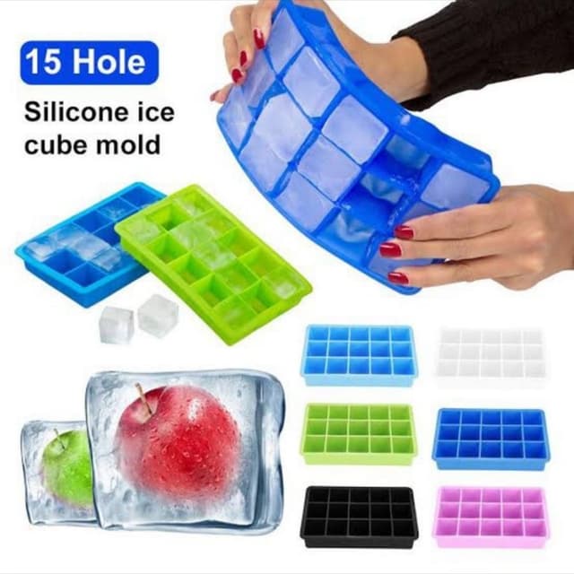 Silicone 15 Holes Ice Cubes Tray