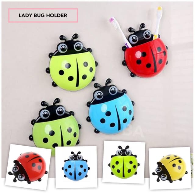 LadyBug Toothbrush Holder Accessories Holder 2pcs