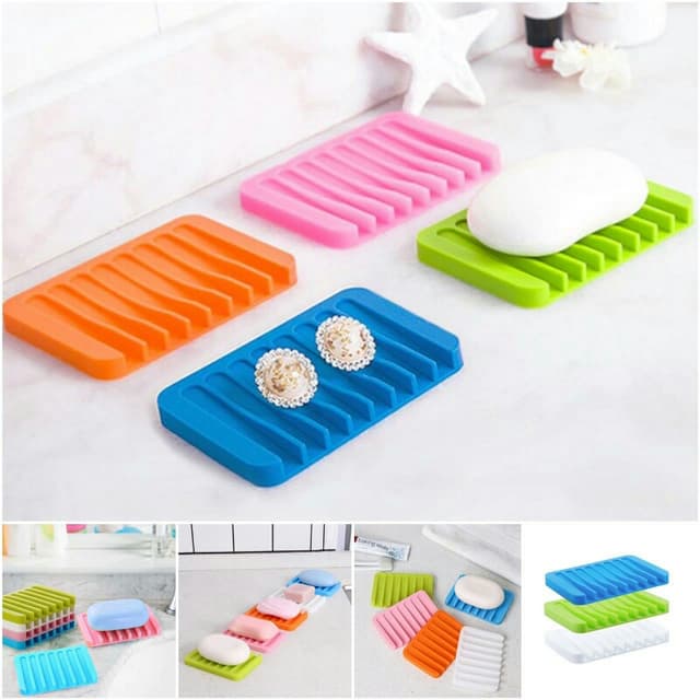 Silicone Soap Dish for Barhroom Bon Slip Design