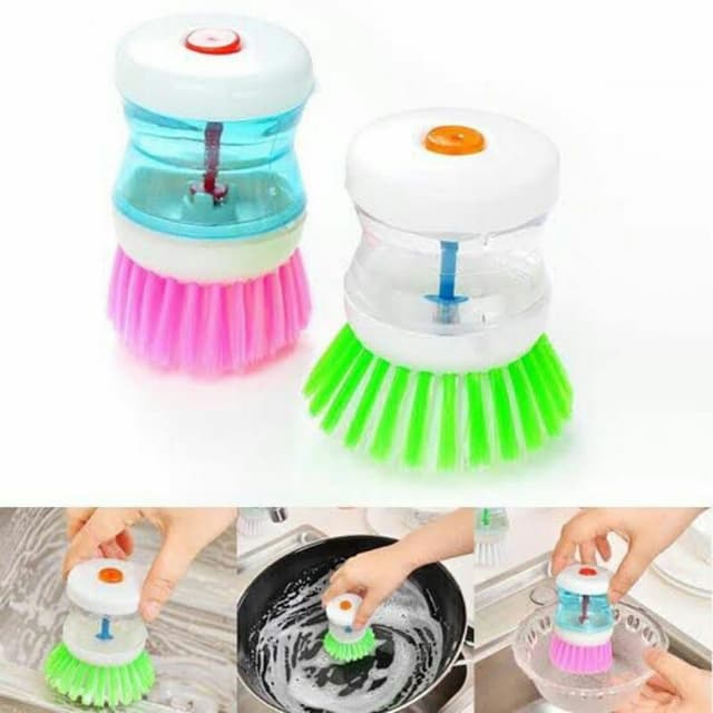 Cleaning Brush with Liquid Soap Push Button