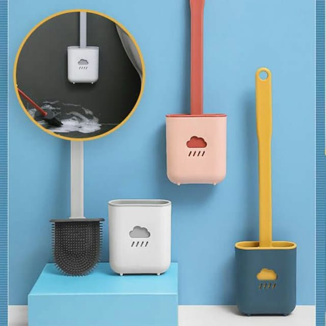 Silicone Bathroom Toilet Flush WC Cleaning Brush Cl9ud Design