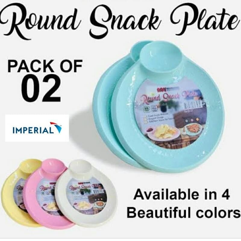 Round Snack Plate Pack of 2