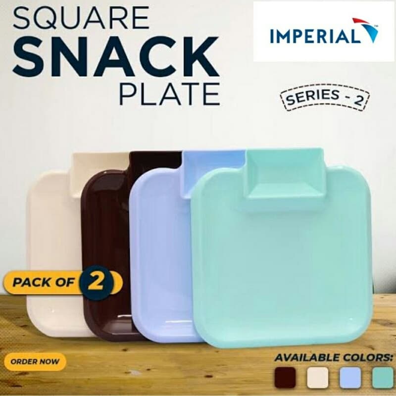 Square Snacks Plate Pack of 2