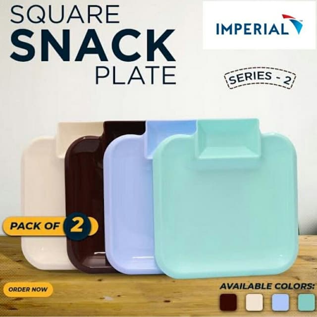 Square Snacks Plate Pack of 2