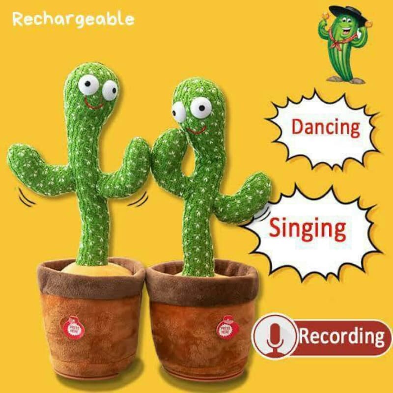 Dancing Cactus Toy Singing Repeating Voice Function