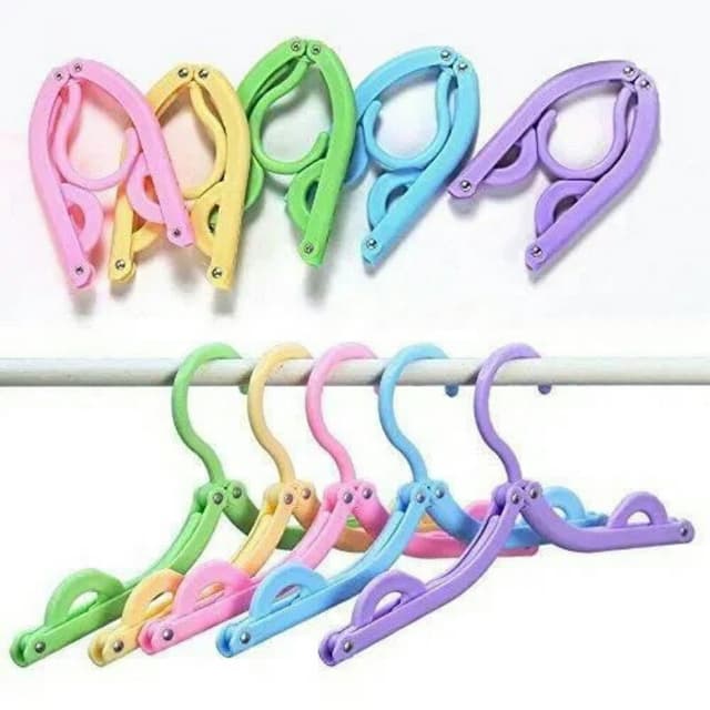 Foldable Hanger Space Saving Portable Resizable Plastic Hanger for Clothes