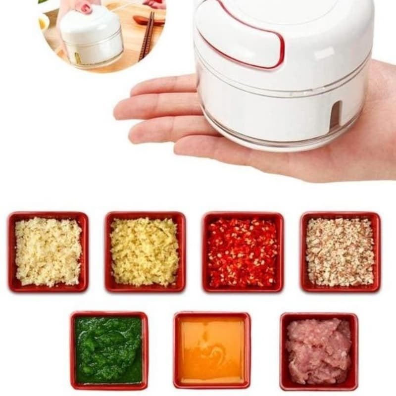 Mini Pull Rope Chopper for Garlic Ginger Vegetable Fruits Chilli Sauce Make