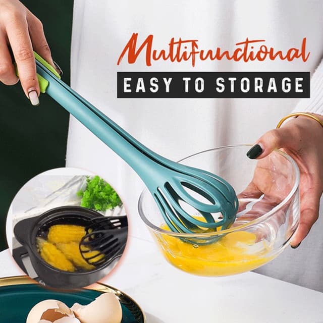 Multipurpose Whisk Egg Beater Holder Spoon 3 ways of Use Kitchen Tool