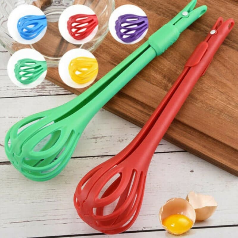 Kitchen Tong Egg Whisk Beater 3 in 1 Spoon Tool
