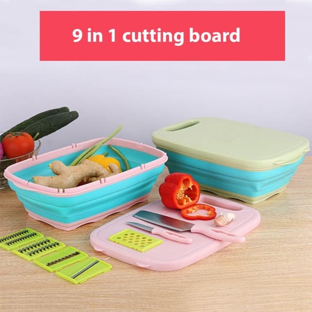 9 in 1 Cutting Board Mesher Cutter Peeler Grater for Vegetables