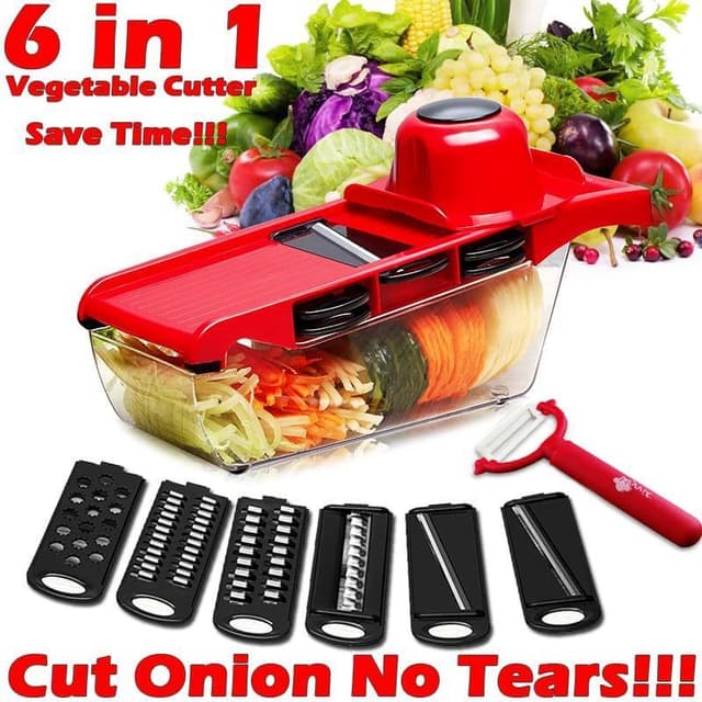 6 in 1 Vegetables Cutter Slicer Peeler Grater Complete Kitchen Tool