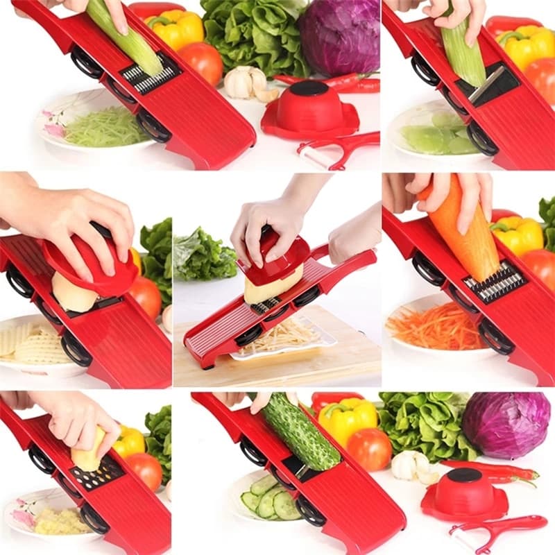 6 in 1 Vegetables Cutter Slicer Peeler Grater Complete Kitchen Tool