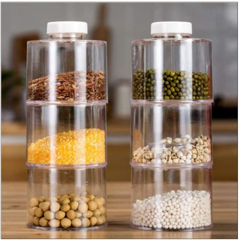 Acrylic Seasoning Round Spice Jars 6pcs Set