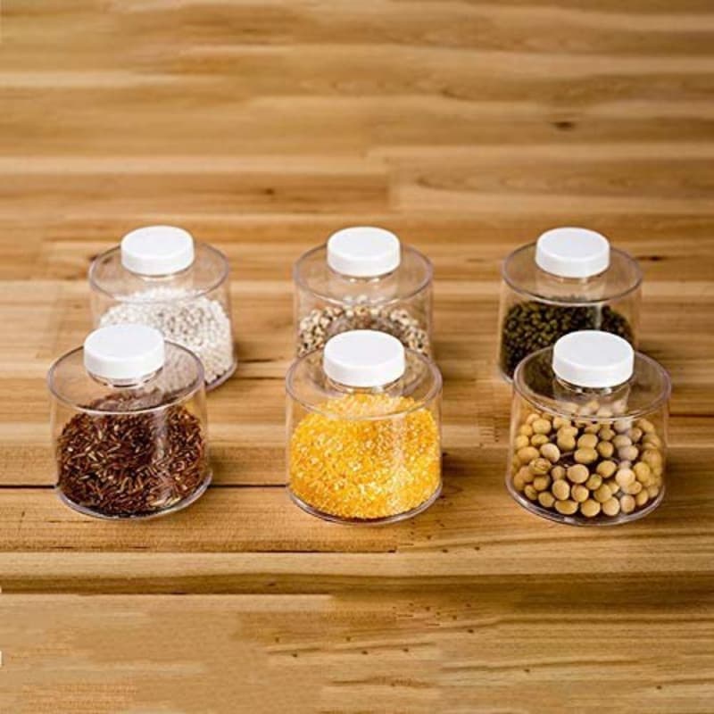 Acrylic Seasoning Round Spice Jars 6pcs Set