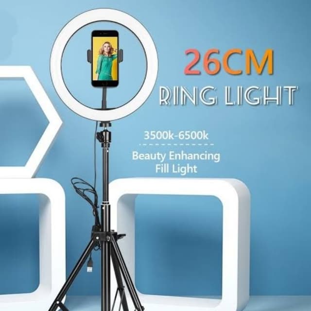 26cm Ring Light with 7ft Stand Remote Control