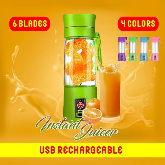 Rechargeable USB Juicer Cup Portable 6 Blades Juicer