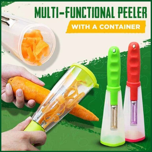 Peeler with Storage Container Stainless Steel Blade