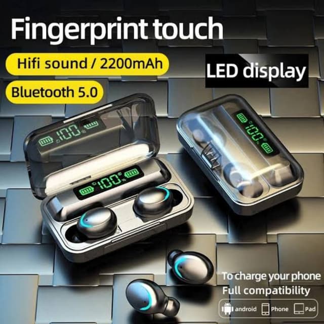 F9-5 TWS Bluetooth 5.0 Earbuds 3D Smart Touch Control HIFI Music LED Displa