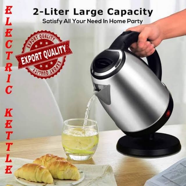 Stainless Steel Electric Kettle Cordless Jug 2 Litre