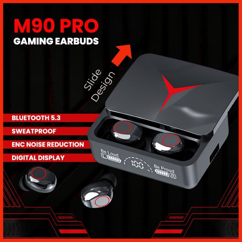 M90 Pro Bluetooth Earbuds Big Battery Gaming Type C