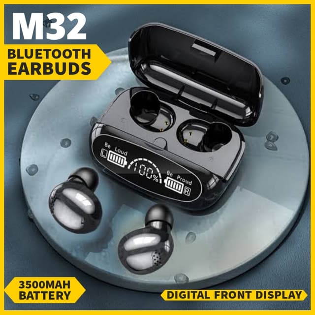 M32 TWS Dual Bluetooth Earbuds Digital Front Display