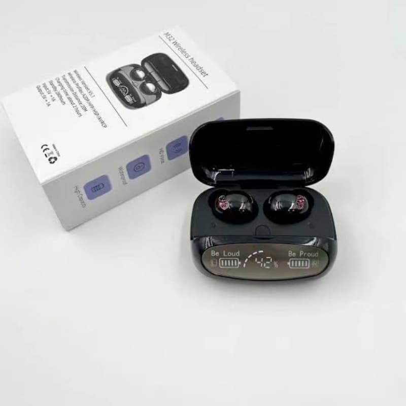 M32 TWS Dual Bluetooth Earbuds Digital Front Display