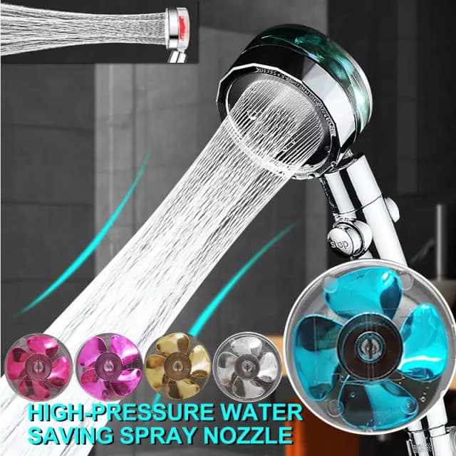 Crystal Curve Fan Shower Head for Bathroom
