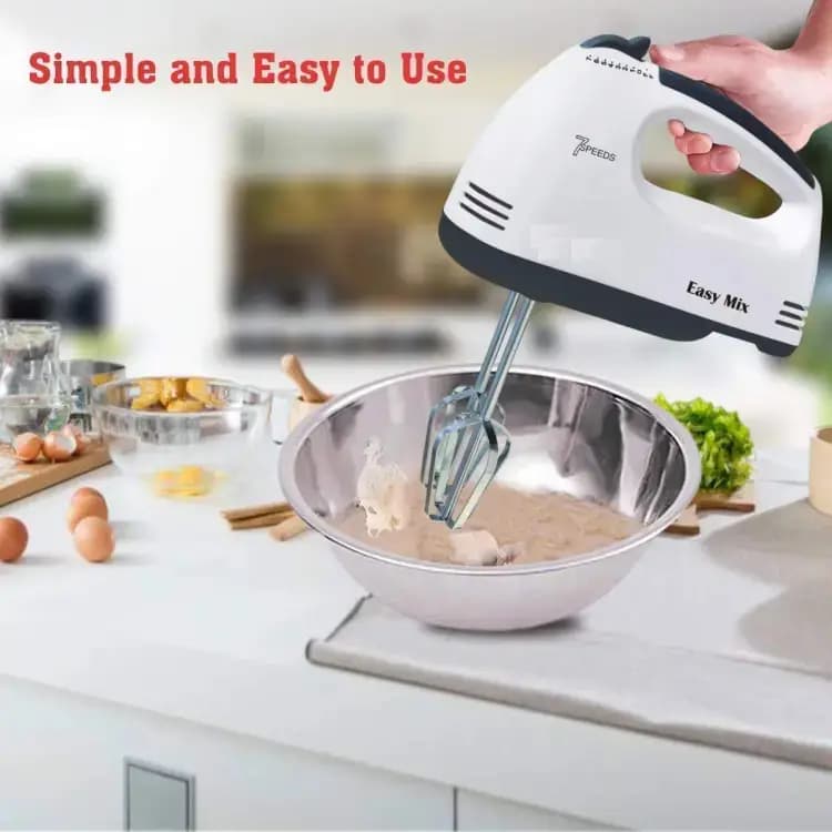 Electric Beater High Speed Hand Mixer Egg Beater For Cake Making and Whipping Cream with 7 Speed Control