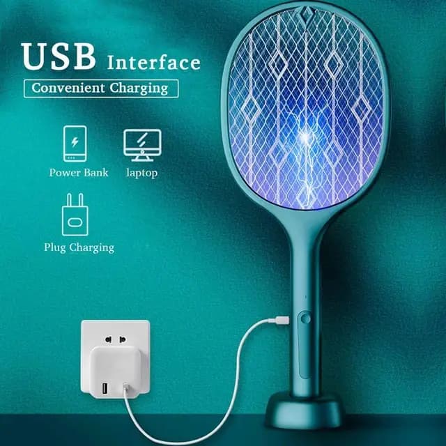 2 in 1 Mosquito Swatter Racket UV Mosquito Killer Night Lamp