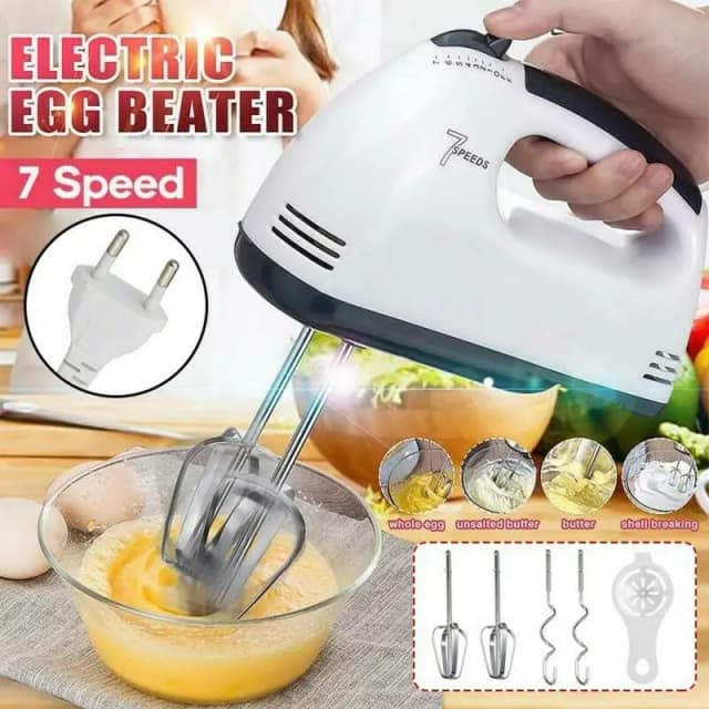 Electric Beater High Speed Hand Mixer Egg Beater For Cake Making and Whipping Cream with 7 Speed Control